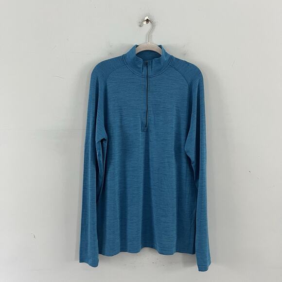 Lululemon Metal Vent Tech 1/2 Zip Pullover Blue Mens Athletic Long Sleeve - Picture 1 of 4